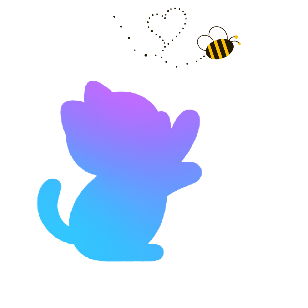 蜂を見ている猫